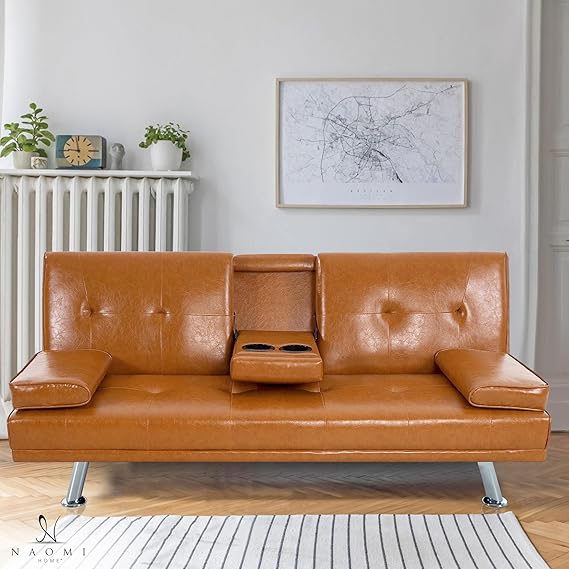 Low Profile Design: Convertible Folding Futon Sofa Bed Sleeper Couch for Living Room