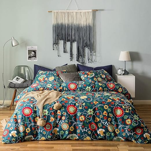 Plaid Duvet Cover Queen 100% Cotton Navy Blue Tartan Grid Duvet Cover 3 Pieces Set 1 Soft Checkered Gingham
