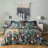 Plaid Duvet Cover Queen 100% Cotton Navy Blue Tartan Grid Duvet Cover 3 Pieces Set 1 Soft Checkered Gingham