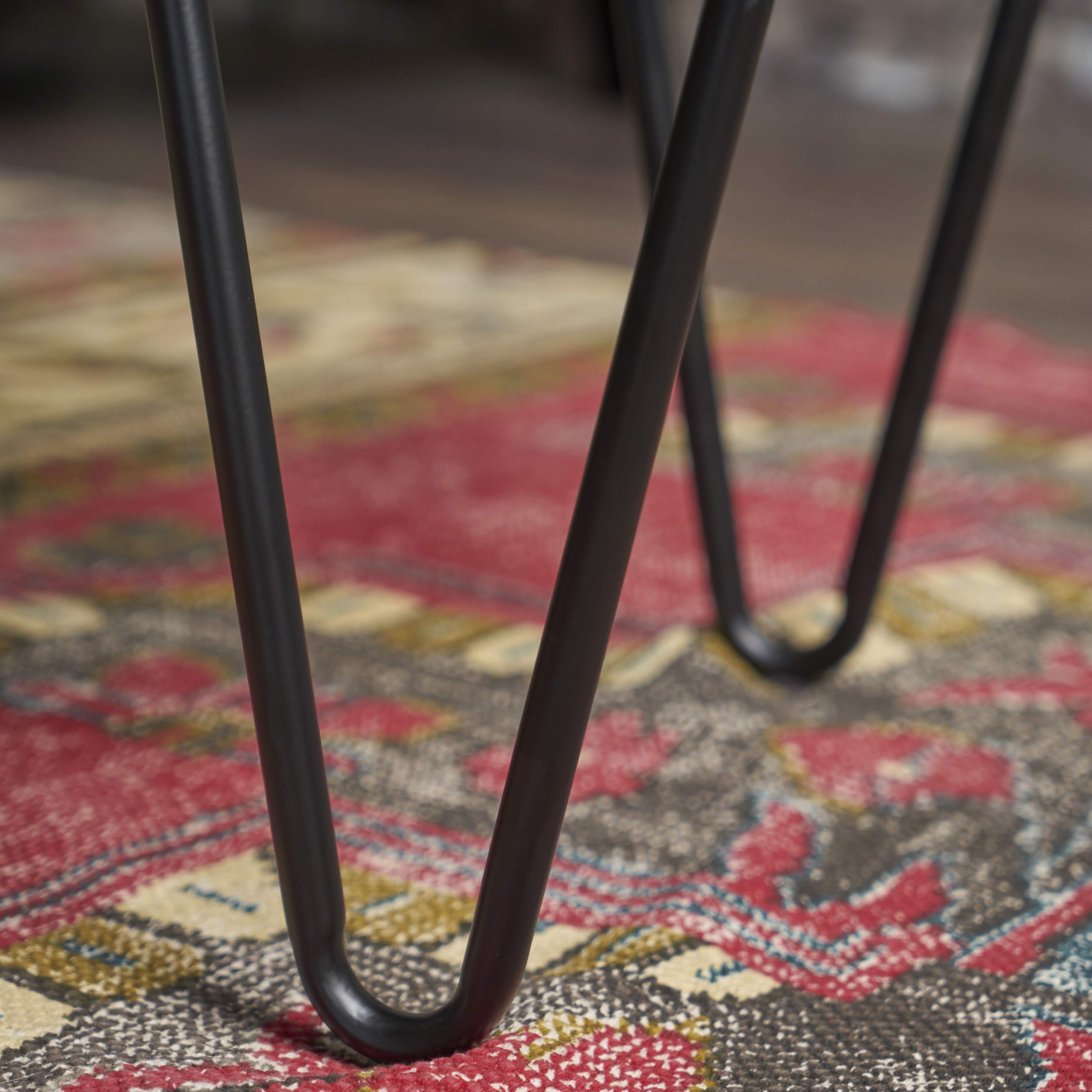 Elisha Industrial Modern Microfiber Bench, Slate / Matte Black