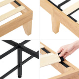 Rattan Bed Frame Queen with LED Lights