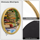 12" Gold Round Convex Mirror - Decorative Wall Mirror