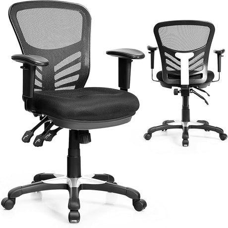 Mesh Office Chair, Mid Back Swivel Executive Task Chair with Height-Adjustable