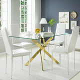 Dining Chairs Set of 4 Dining Kitchen Modern Chairs with Metal Legs and PU Leather