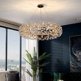 Modern Crystal Chandelier Round Chandelier Light Fixture Gold Sputnik