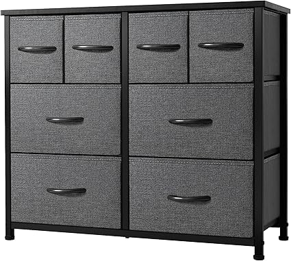 Wide Fabric Dresser and Nightstand Sets, Chest of Drawers, 6 Drawer