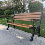 Metal Bench,Park Bench,with Backrest Armrests Sturdy Bench Furniture,Bench