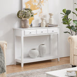 Console Table with 3 Drawers, 42" Entryway Table with Storage Shelves