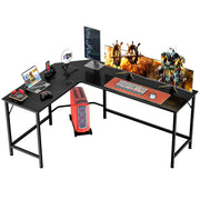 66" L Shaped Gaming Corner Computer Desk with CPU Stand and Foot Rest Bar