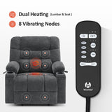 PowerLiftMax Dual Motor Wide Recliner Chair – Heat, Vibration, USB-C & Cup Holders
