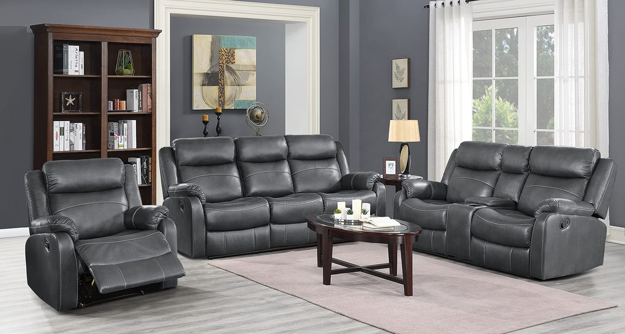 Wall-Hugger Manual Double Lay Flat Reclining Loveseat, Gray