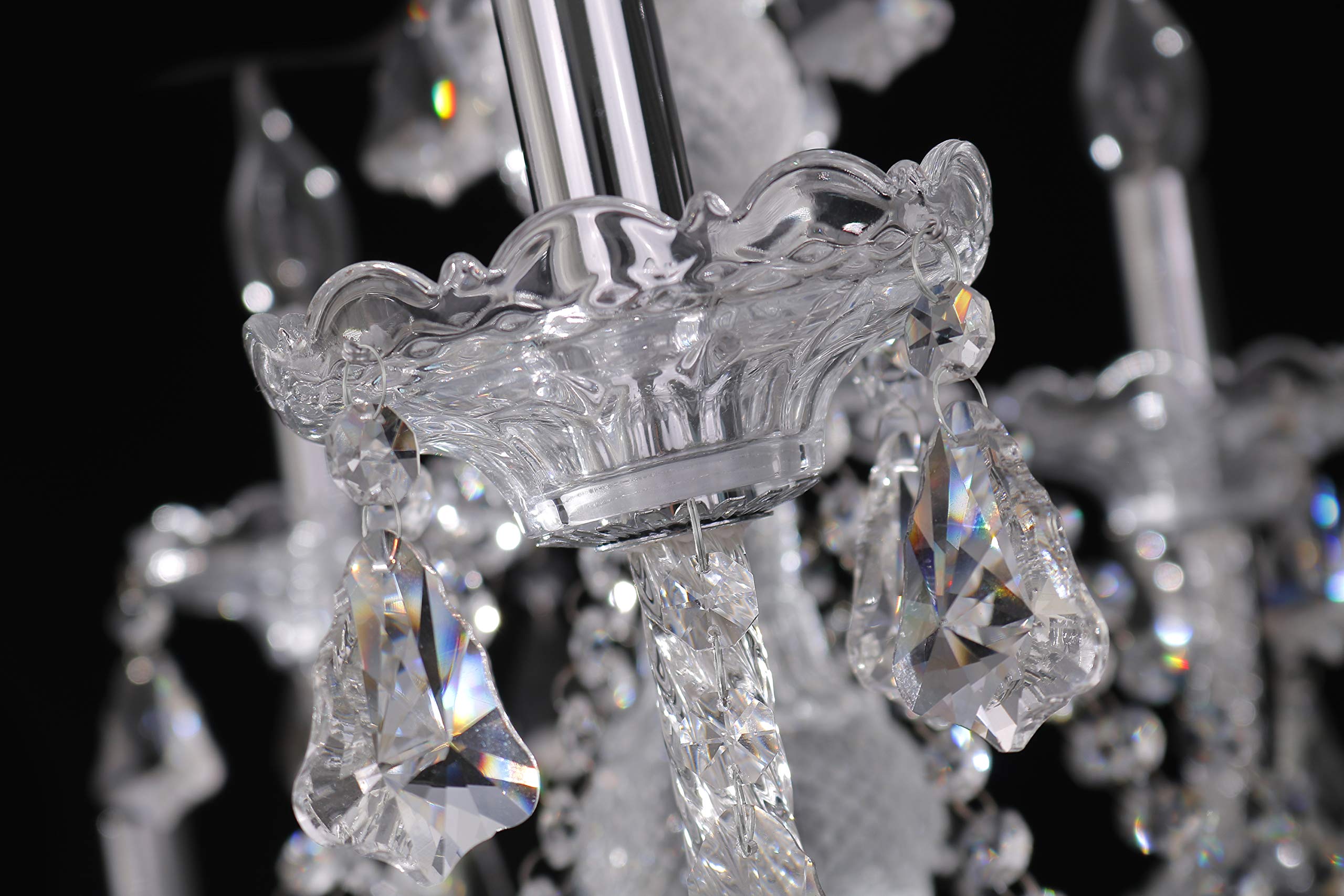 Clear 15 Lights K9 Crystal Chandelier Modern Luxurious Light Candle Pendant Lamp