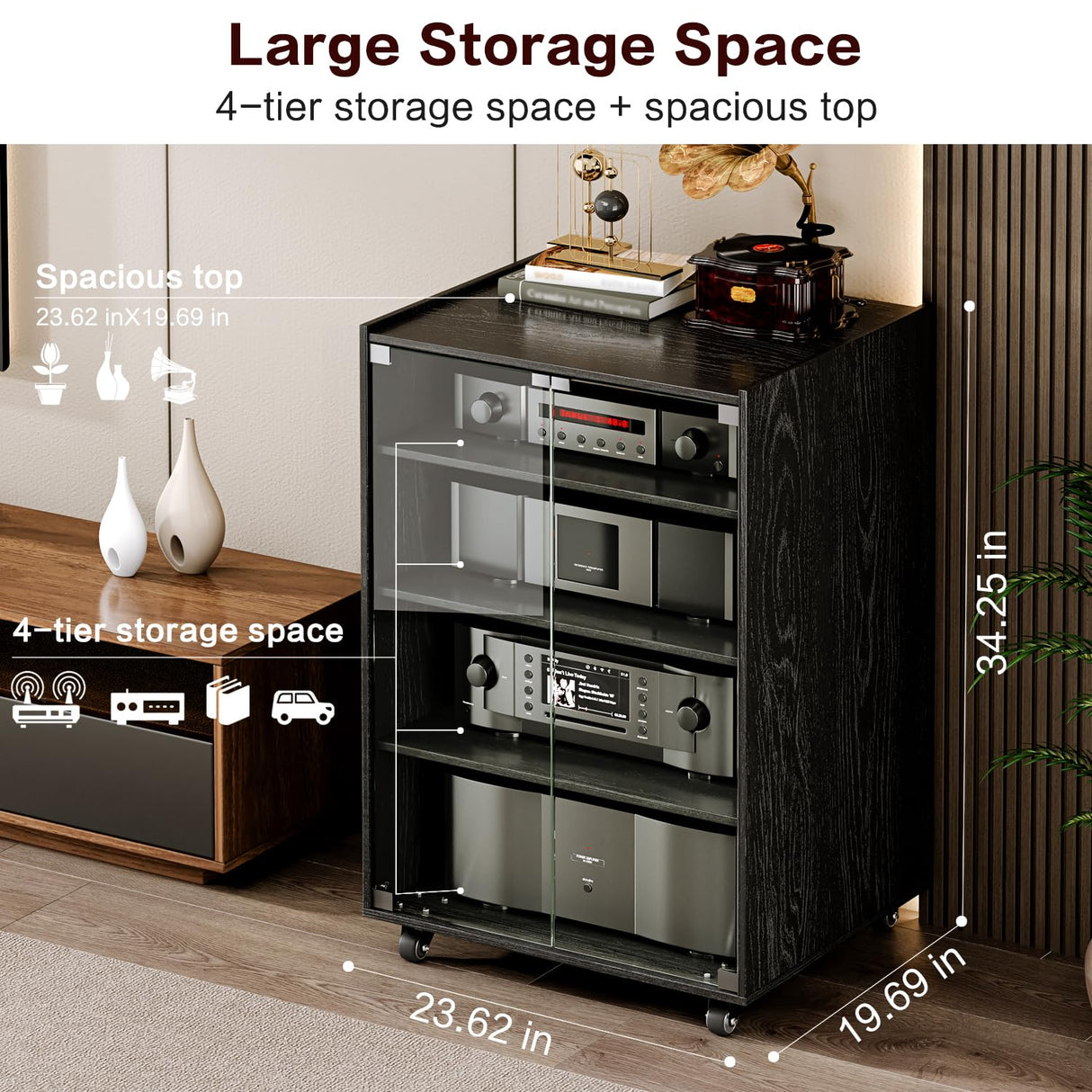 Modern with wheels Audio-Video Media Stand