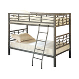 Fairfax Twin Bunk Bed with Ladder Light Gunmetal 7395