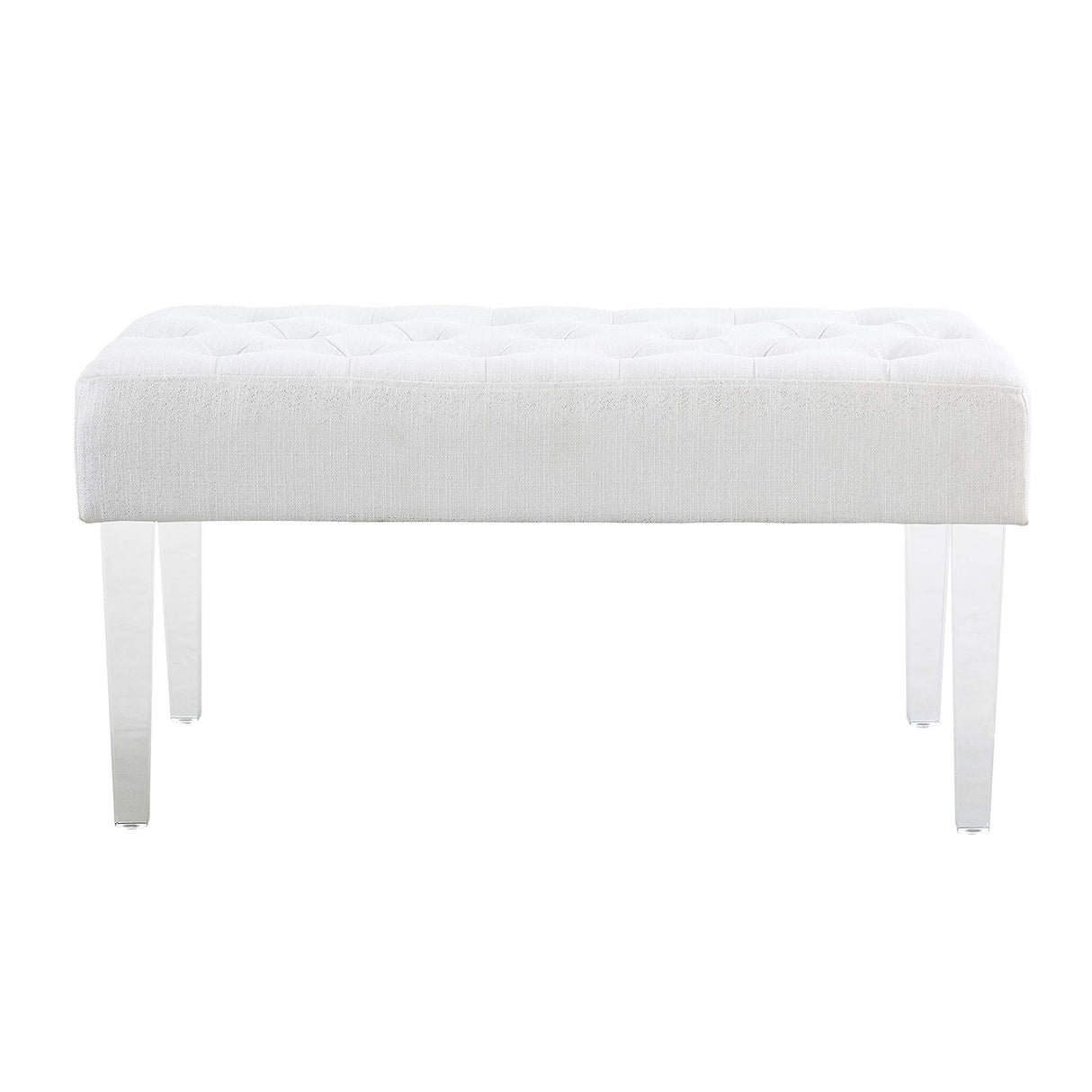 Ella Glitz Acrylic Leg Bench, 35"Wx17"Dx18"H