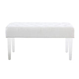 Ella Glitz Acrylic Leg Bench, 35"Wx17"Dx18"H