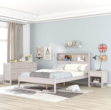 Modern 3-Pieces Bedroom Set with Nightstand and 6 Drawers Storage Dresser