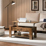 Vintage Coffee Table, Lift Top Coffee Table with Large Hidden Storage Shelf