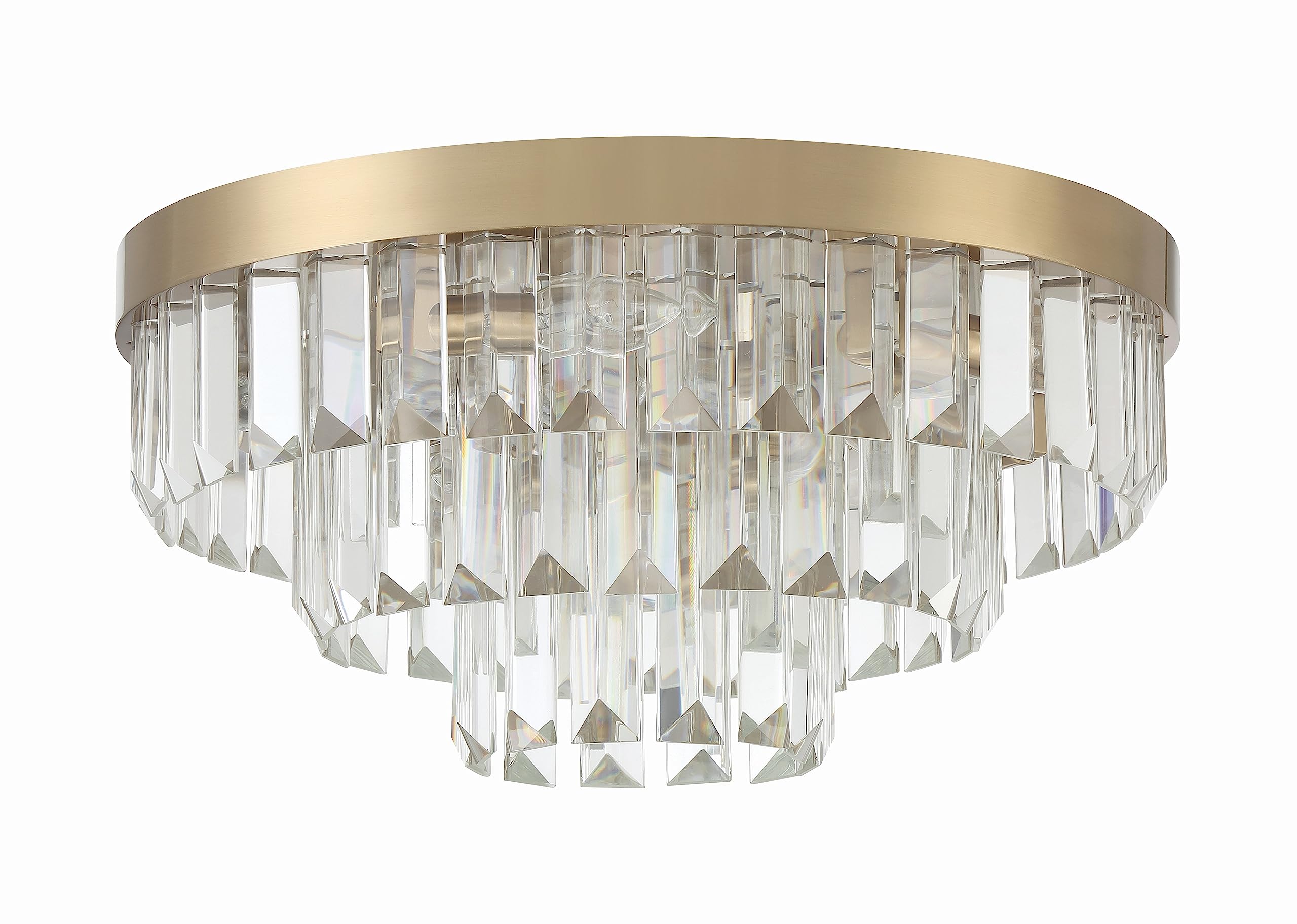 8 Light Aged Brass Flush Mount