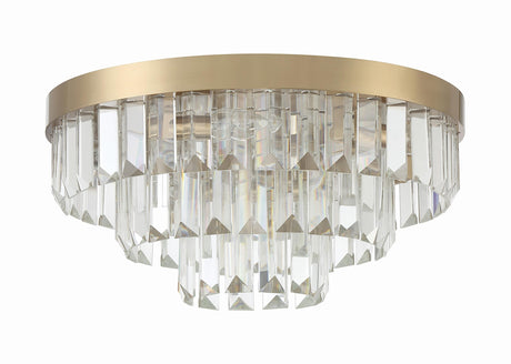 8 Light Aged Brass Flush Mount