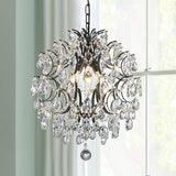 Modern Black Pendant Chandelier Crystal Raindrop Lighting