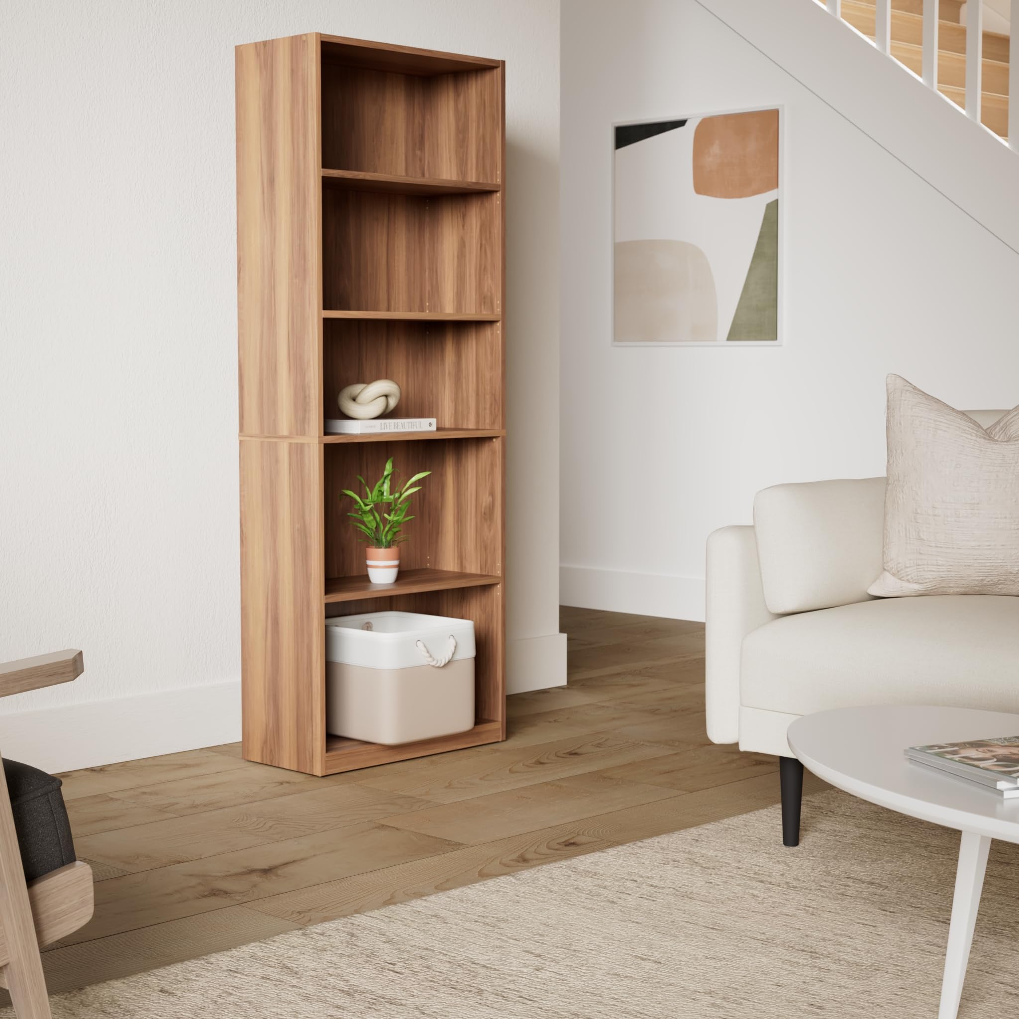 ` 71" 5-Shelf Standard Bookcase () (A Canyon Walnut, 71")