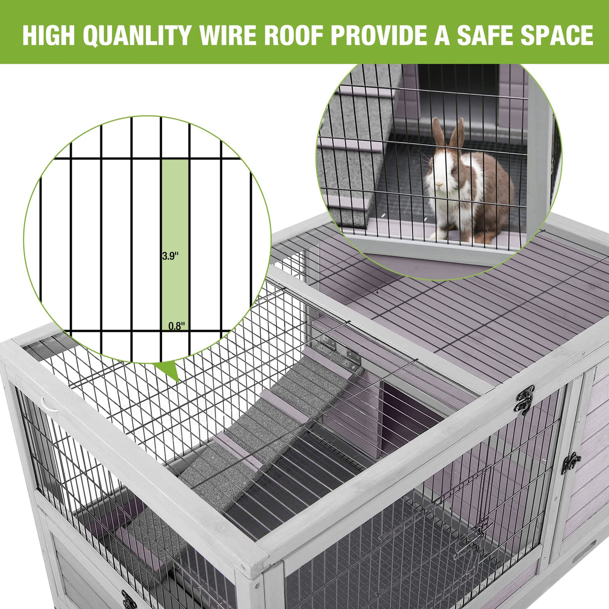 Rabbit Hutch Indoor Guinea Pig Cage Outdoor Bunny Cage