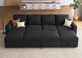 Modular Sectional Sleeper Sofa Bed, Sectional Couch with Pullout Bed U Shaped Modular