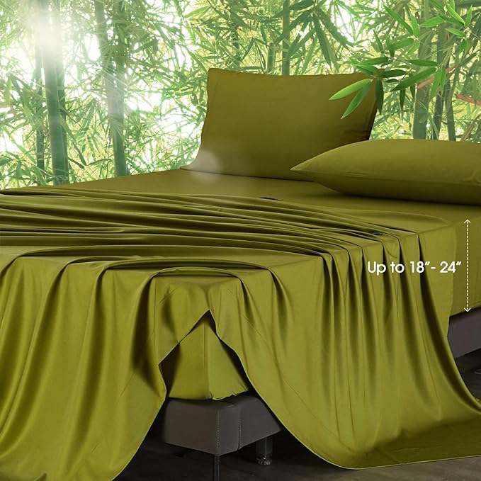 Deep Pocket Queen Sheets, Rayon Derived from Bamboo, Extra Deep Pocket up to