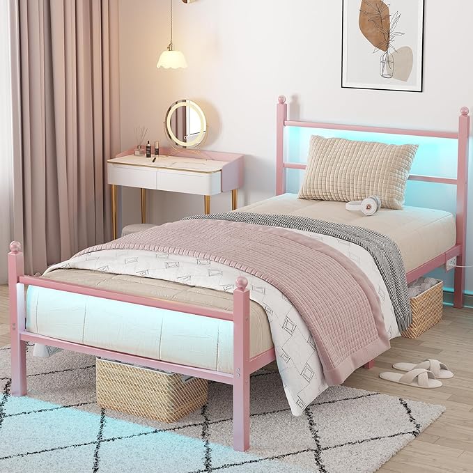 Full Size Bed Frame with Headboard and Footboard