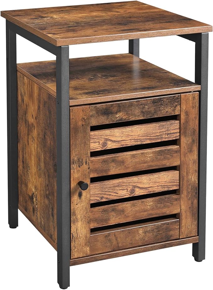 Nightstand, End Table with Open Shelf