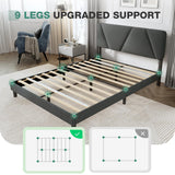 Queen Bed Frame with Headboard, Bed Frame Queen Size with Upholstered Headboard Platform Bed,