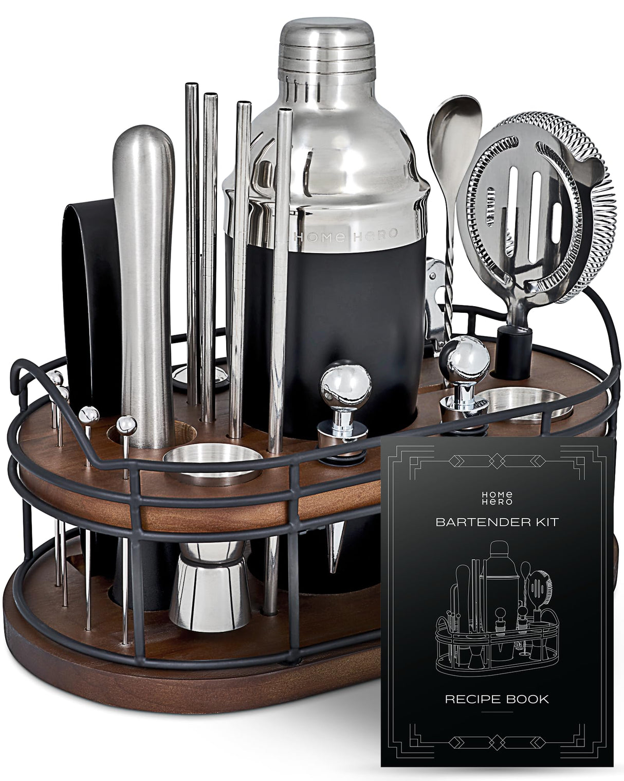 22-Piece Bar Set, Cocktail Shaker, Bartender Kit - Cocktail Kit, Bar Accessories