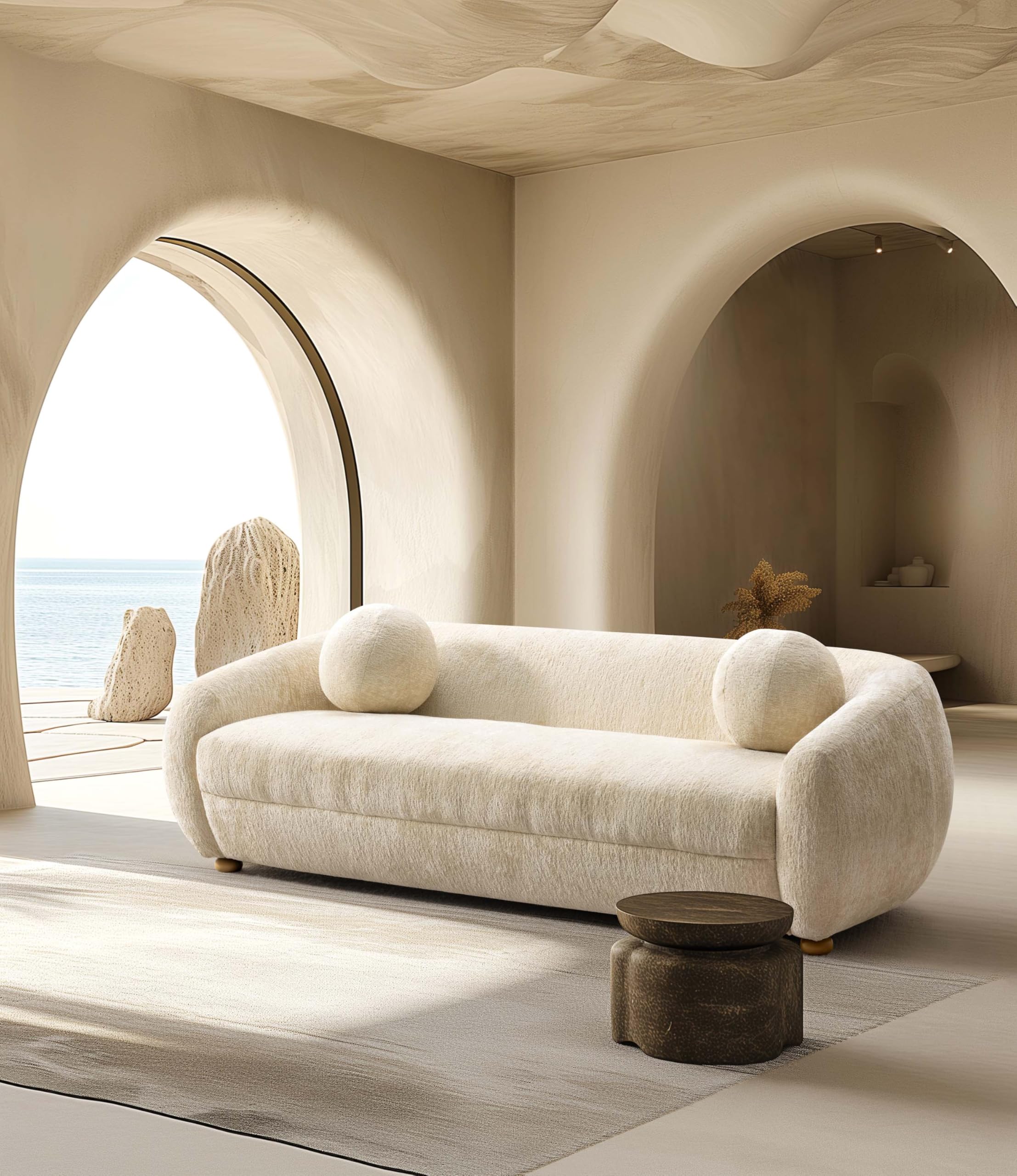 Comfort Tribeca 86" Sofa for Living Room, Upholstered in Chenille Fabric