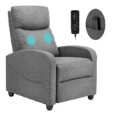 Recliner Chair for Adults, Massage Fabric Small Recliner Home Theater Seating