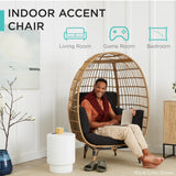 Wicker Egg Chair, Oversized Indoor Outdoor Lounger for Patio