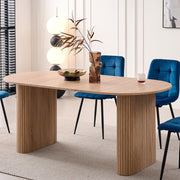 70.8" Oval Dining Table for 4-6 People - Modern Farmhouse Style