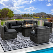 PE Wicker Patio Furniture Set Sectional High Back Large Size Sofa Sets