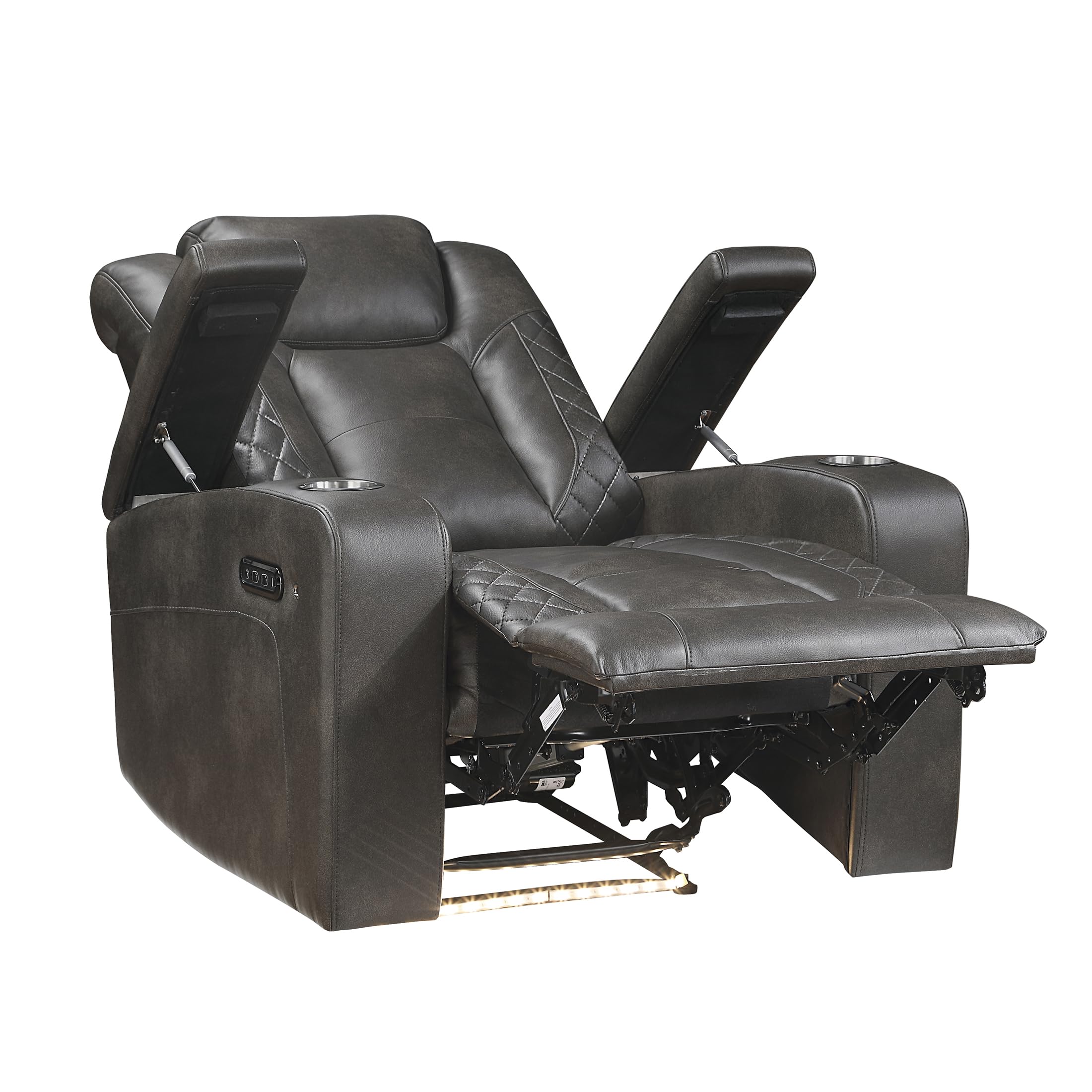 LumiLuxe Power Recliner Chair – Storage Arms, USB, LED & Power Headrest