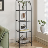 Bookcase Bookshelf, Tempered Glass Arched Bookshelf for More Storage