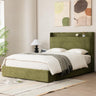 Queen Bed Frame with Storage Drawers - Upholstered Headboard