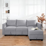 Modular 4 Piece Sofa for Living Room with Extendable Design & Soft Comfortable Seating