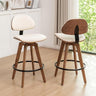 Modern Bar Stools Set of 2,Swivel Counter Stools with Backs,26'' Leather Kitchen Island Chairs