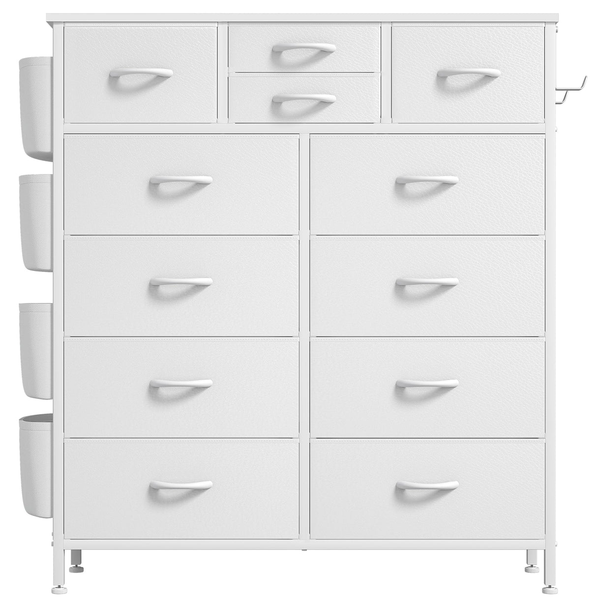 Dresser for Bedroom with 12 Drawers, Tall Dresser Chest of Drawers with Side Pockets