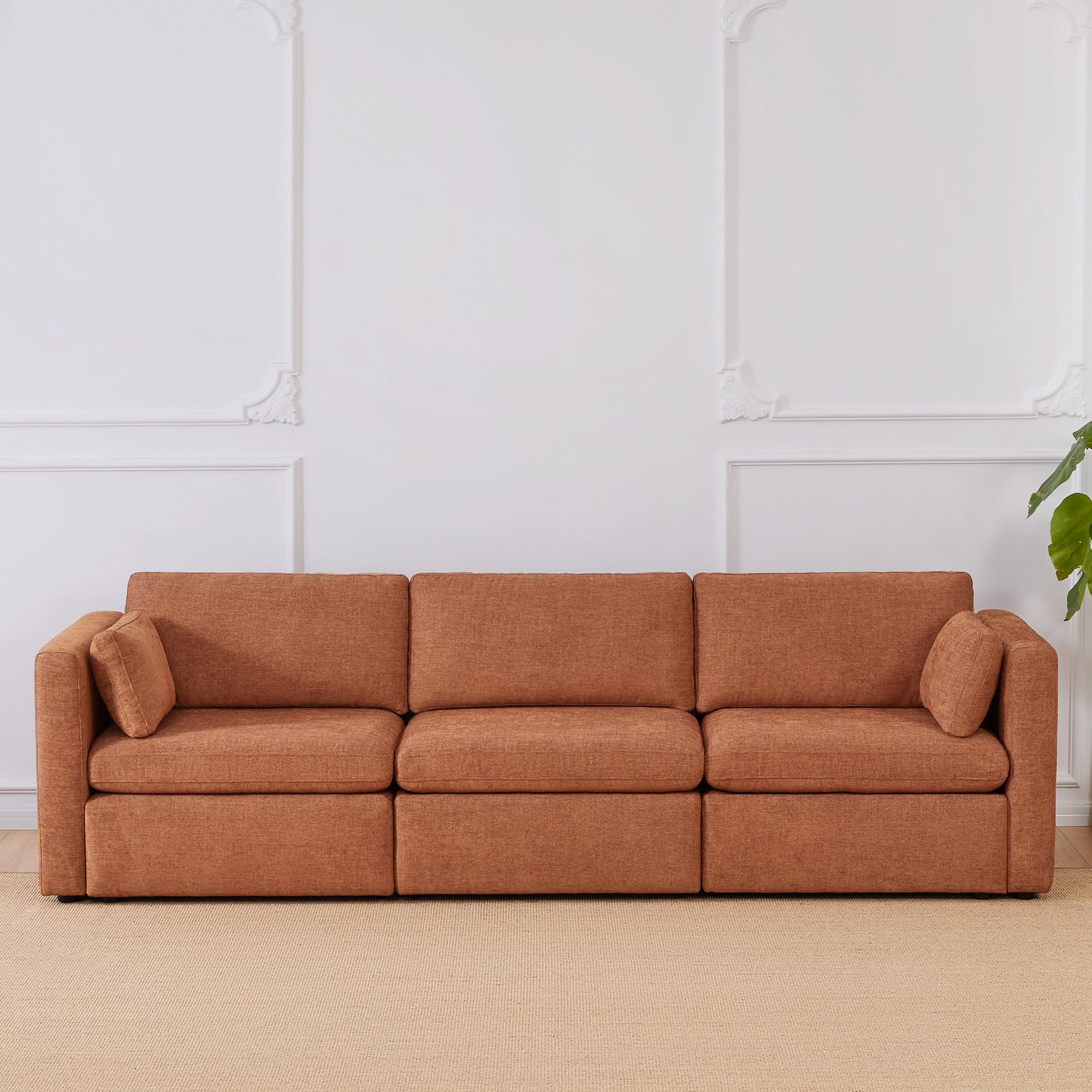 Oversized Modular Sectional Convertible Fabric Sofa Set