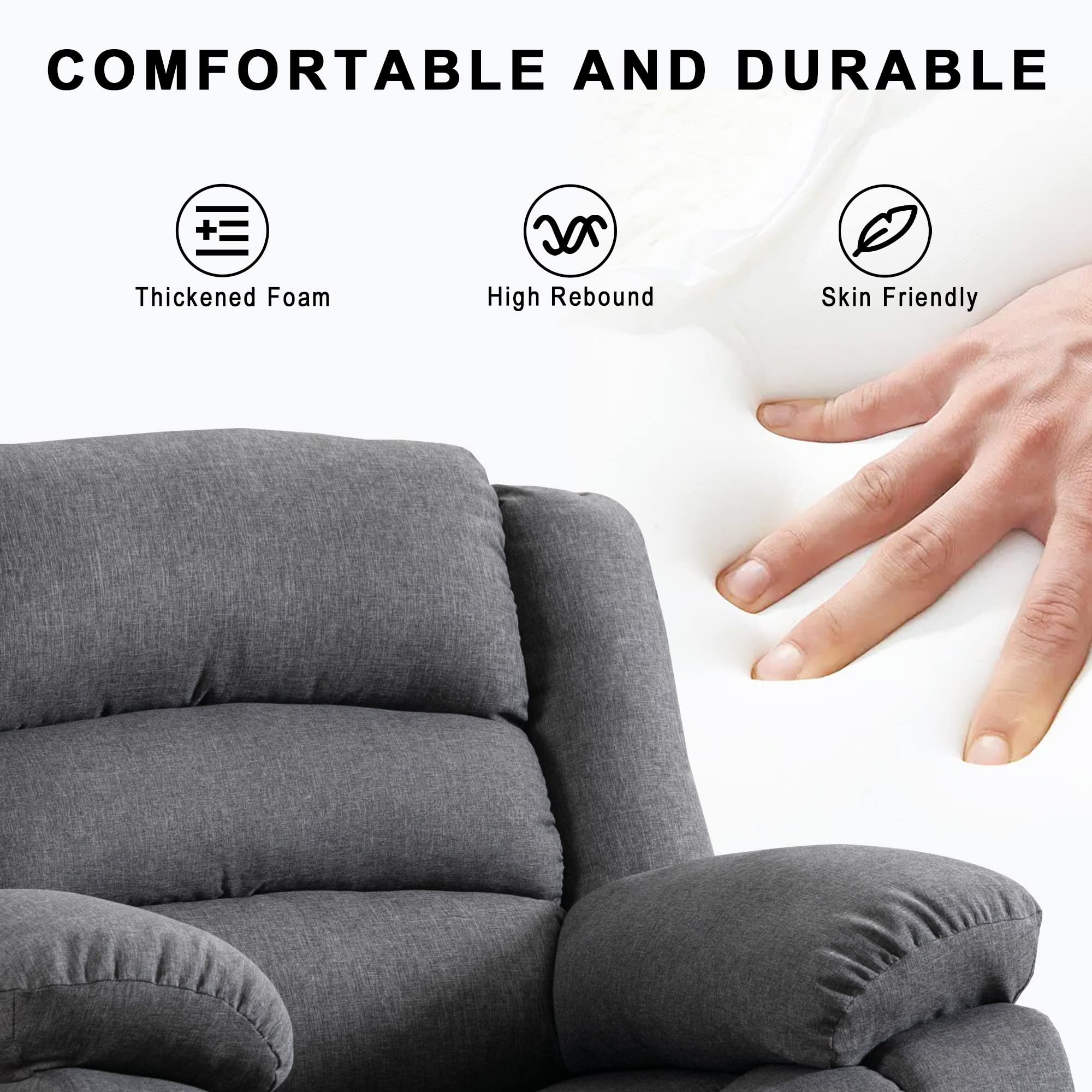 Classic Power Recliner Chair, Oversized Electric Overstuffed Chair
