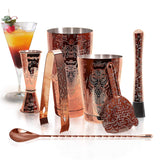 Bartender Kit Cocktail Shaker Set-6 Pieces Stainless Steel Copper Plated Etching
