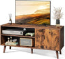 Mid-Century Modern TV Stand for 55" TV, Entertainment Center with Storage