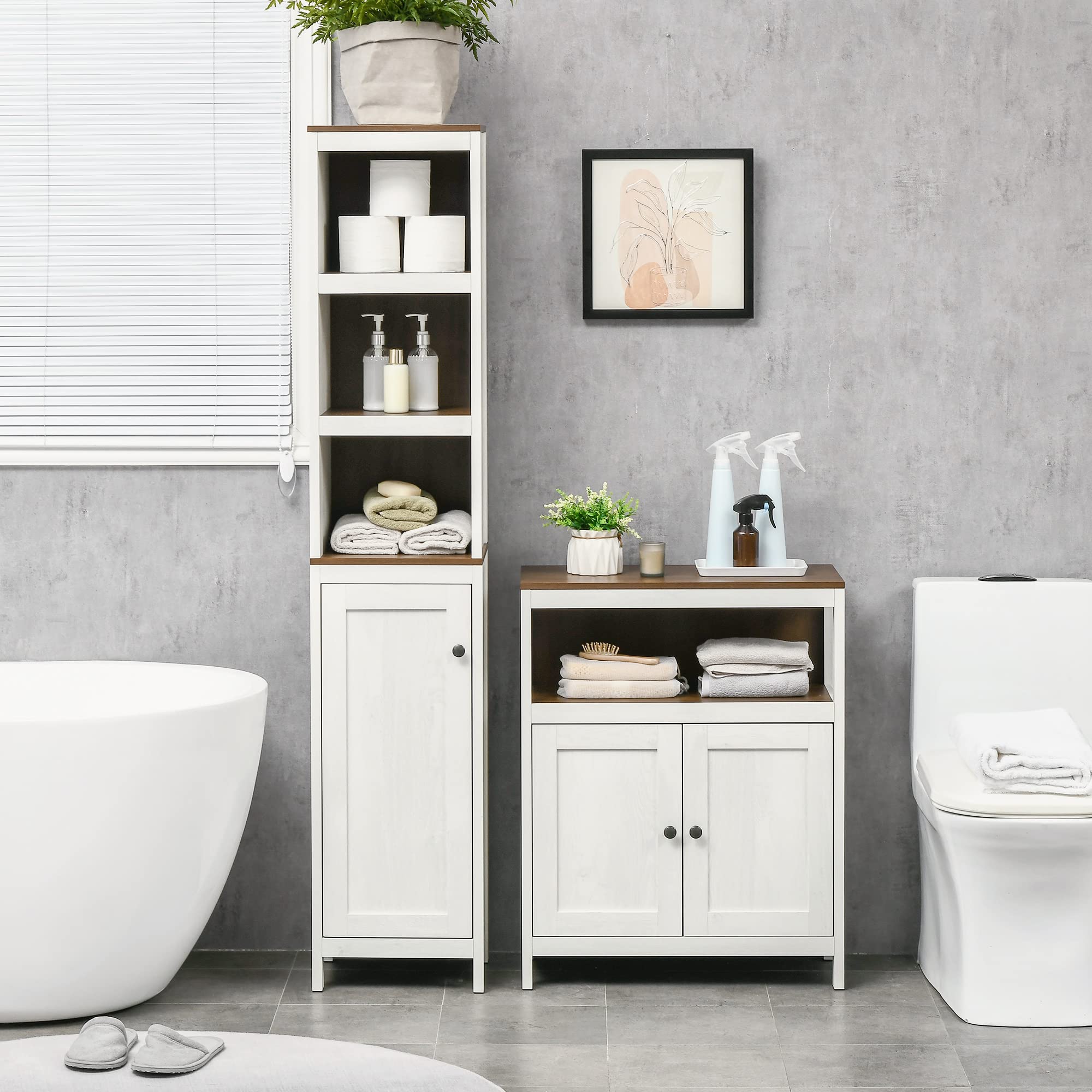 Tall Bathroom Storage Cabinet, Freestanding Tower Cabinet