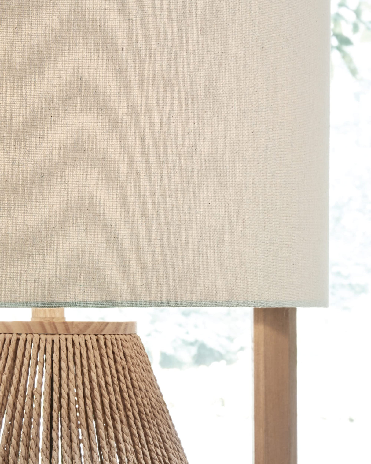 Signature Design by Ashley Clayman Bohemian 23.5" Paper Rope and Wood Table Lamp, Light Brown